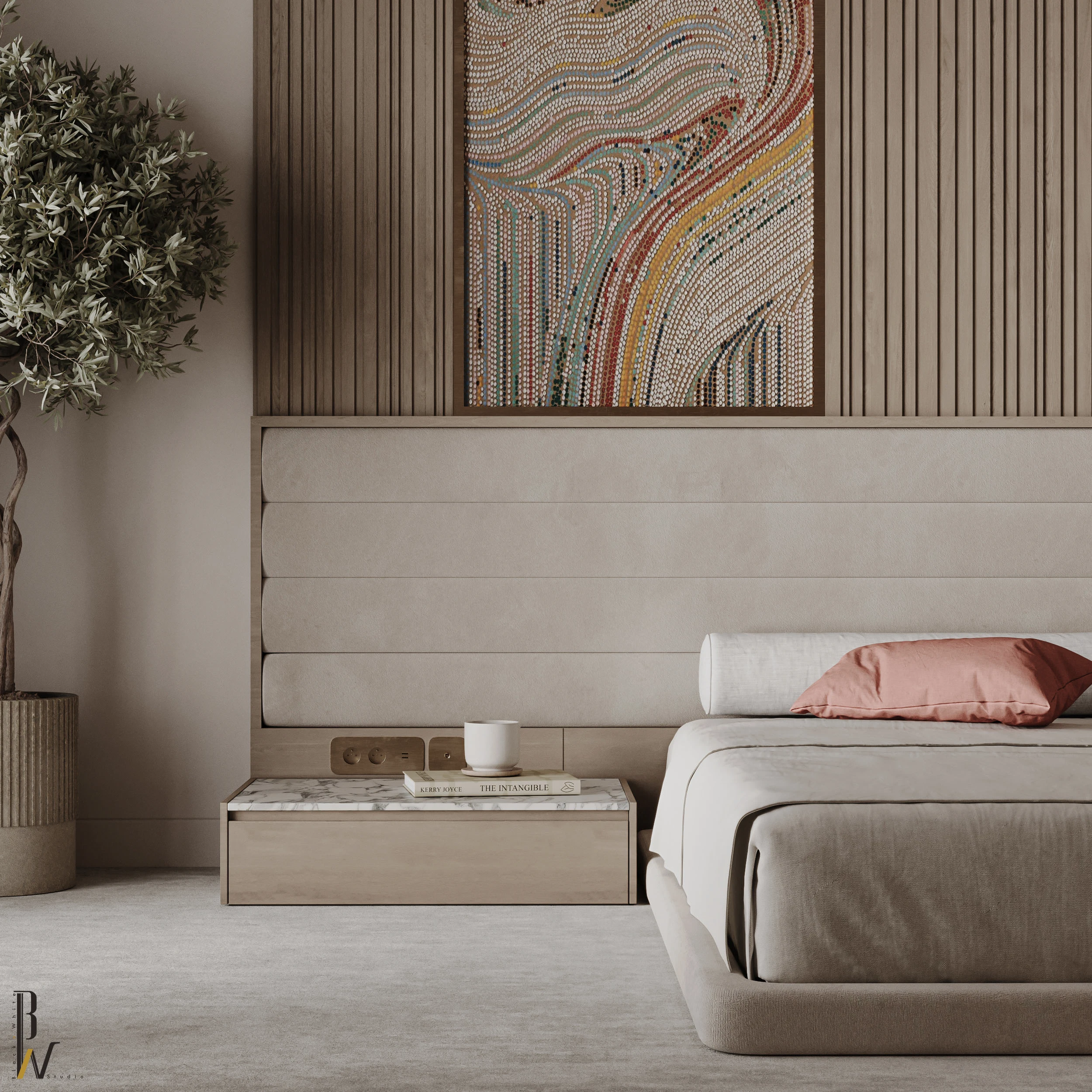 Chocolate Velvet Bed, Luxury Wrap-Around Headboard, Modern Brown Bedroom Suite, Designer Mood Lighting, High-End Upholstered Bed, Sienna Luxury Collection.