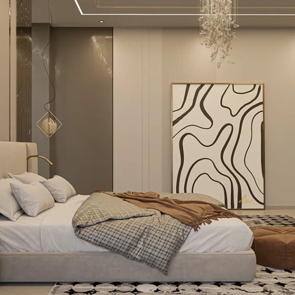 Aurelia Blush Modern Upholstered Platform Bed