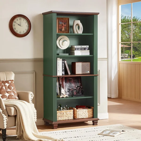 Verde 5-Tier Green Bookshelf