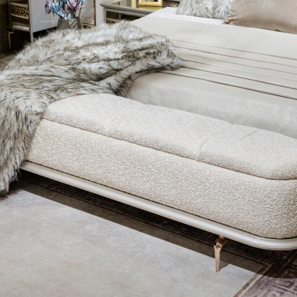 Armoni Cream Boucle Upholstered Bed
