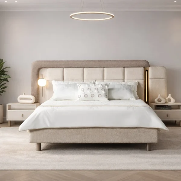 Bern Cream Upholstered Bed