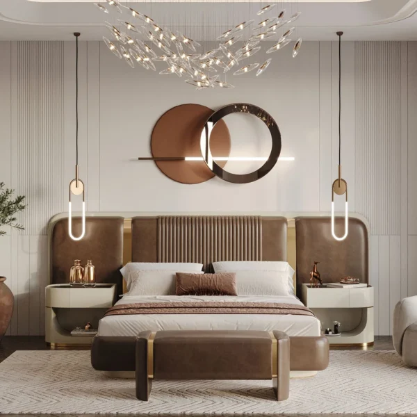 Calista Luxury Upholstered Leather Bed
