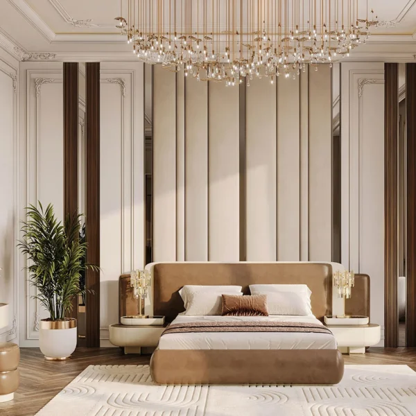 Nobu Luxe Upholstered Leather Bed