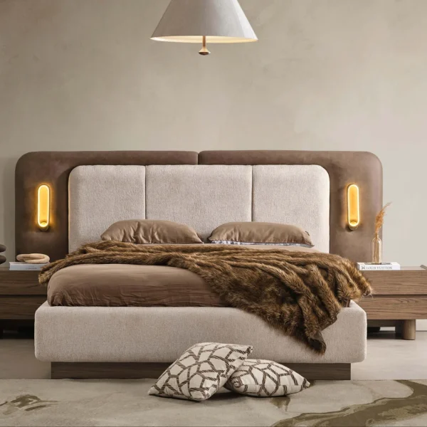 Liva Integrated Light Upholstered Bed