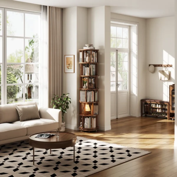 Oliver Rotating Solid Wood Bookcase