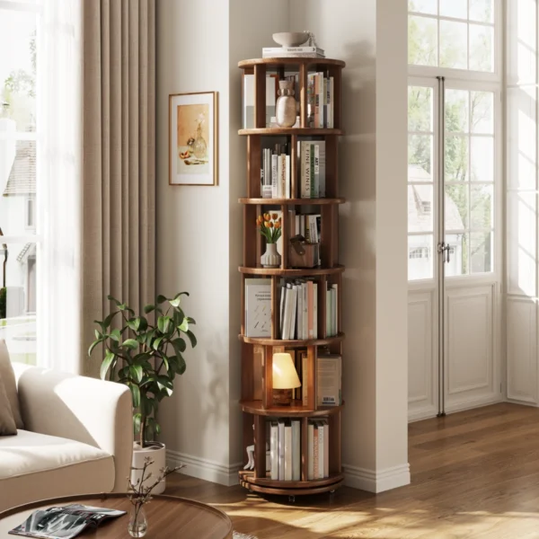 Oliver Rotating Solid Wood Bookcase