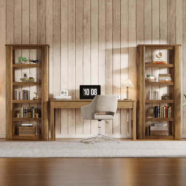 Siena Rustic Wood Bookcase