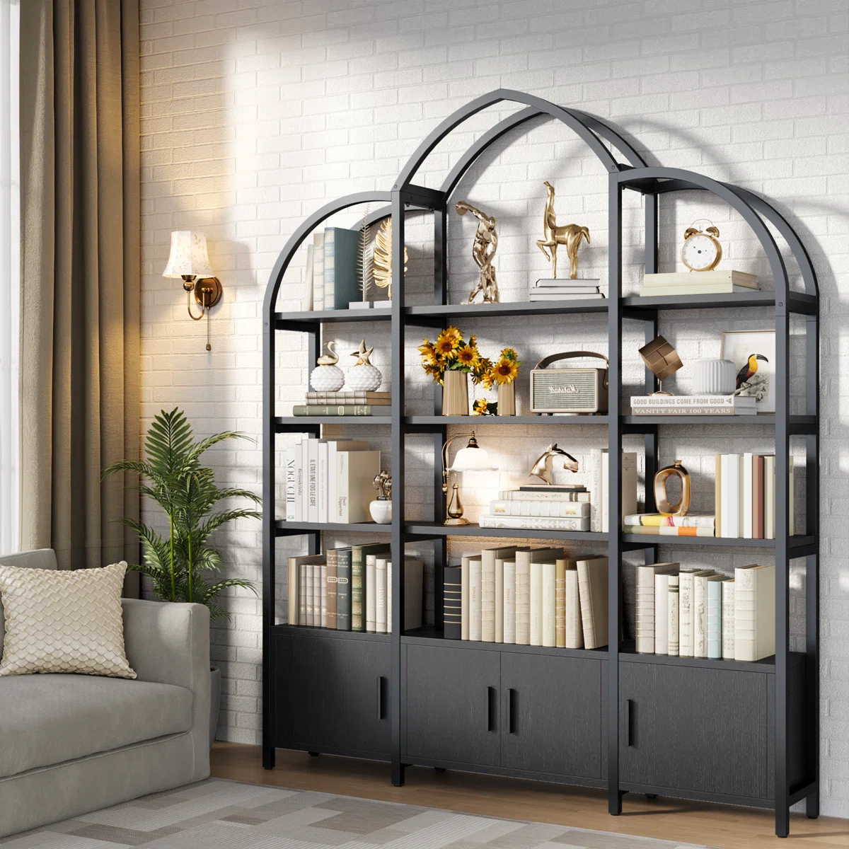 Orion Triple Wide Arched Bookcase