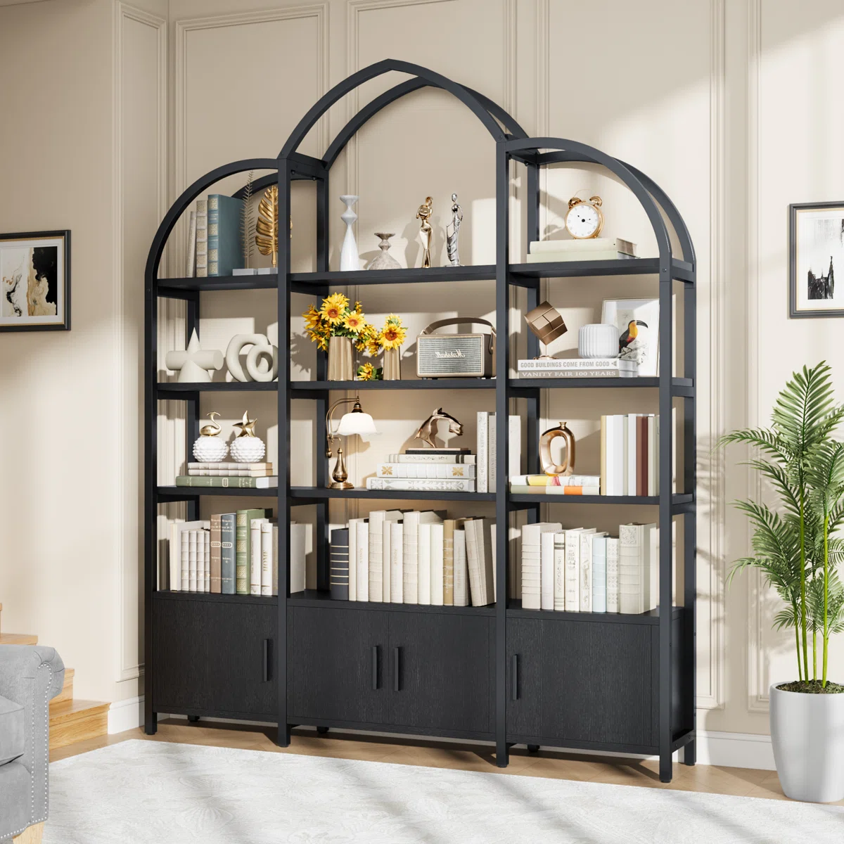 Orion Triple Wide Arched Bookcase