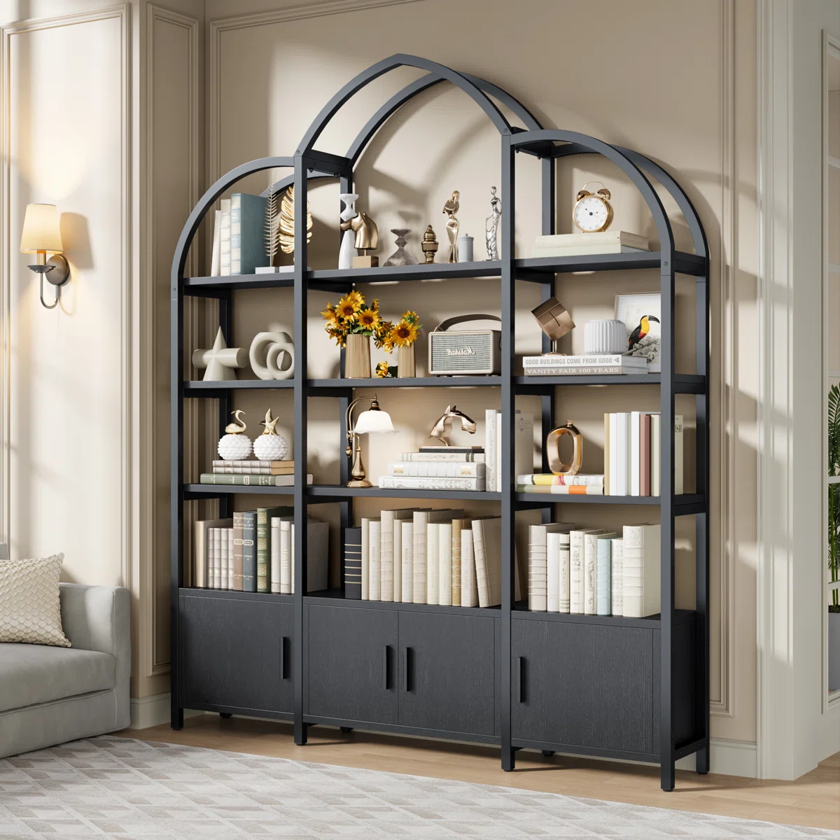 Orion Triple Wide Arched Bookcase