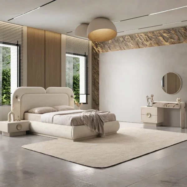 Loft Boucle Upholstered Bed